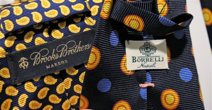 4 Neckties including Dolce and Gabbana, Borrelli, and Brooks Brothers