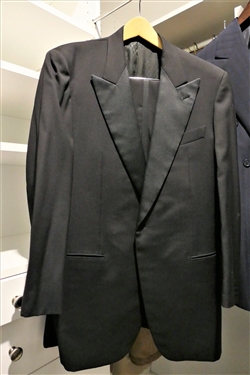 2 Men's Suits - Navy Pin Stripe Brioni Made in Italy - Pants Size 34 and Black Evening Suit - Barneys Pants Size 38 