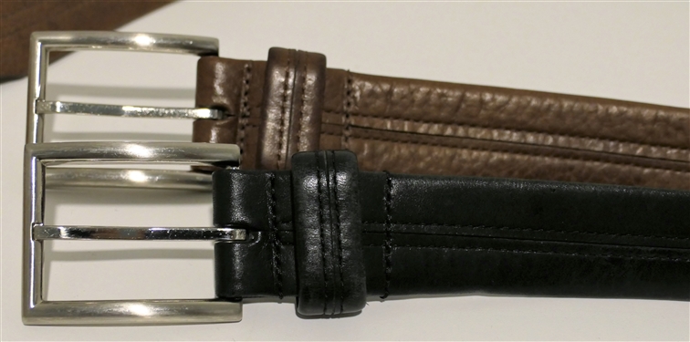 4 Leather Belts - 3 Brooks Brothers - Size 34 and 1 Magnanni Made in Spain Size 38