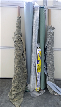 Bolts of Fabric Remnants including Light Blue Velvet by Vanguard Furniture Comp