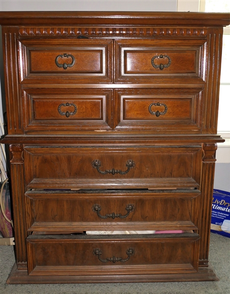 1970s Chest, Dresser with Mirror, and Pair of Night Stands