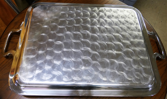 Nice Heavy Silverplate Tray - Signed Italy Silverplate - Measures 24 Handle to Handle 15 Across