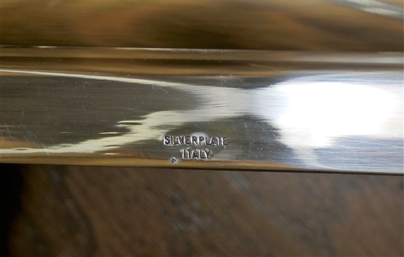 Nice Heavy Silverplate Tray - Signed Italy Silverplate - Measures 24 Handle to Handle 15 Across