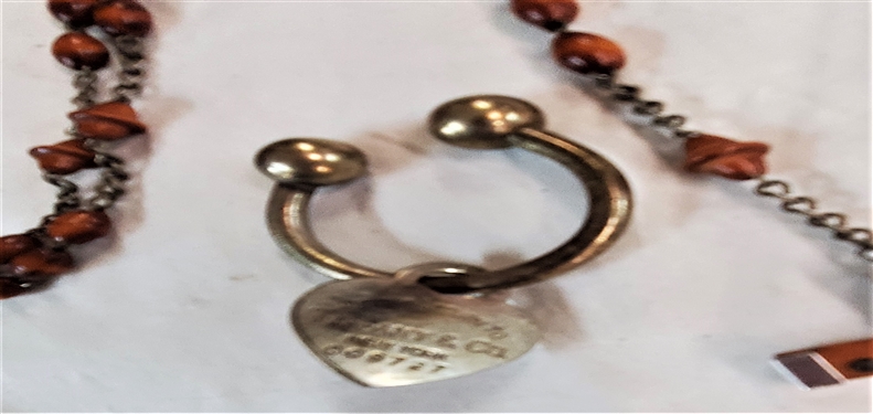 Sterling Silver Tiffany & Co. Key Fob Engraved U R Loved and French Rosary 
