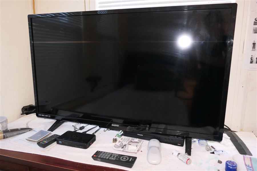 Sanyo LED Television and Phillips DVD Player