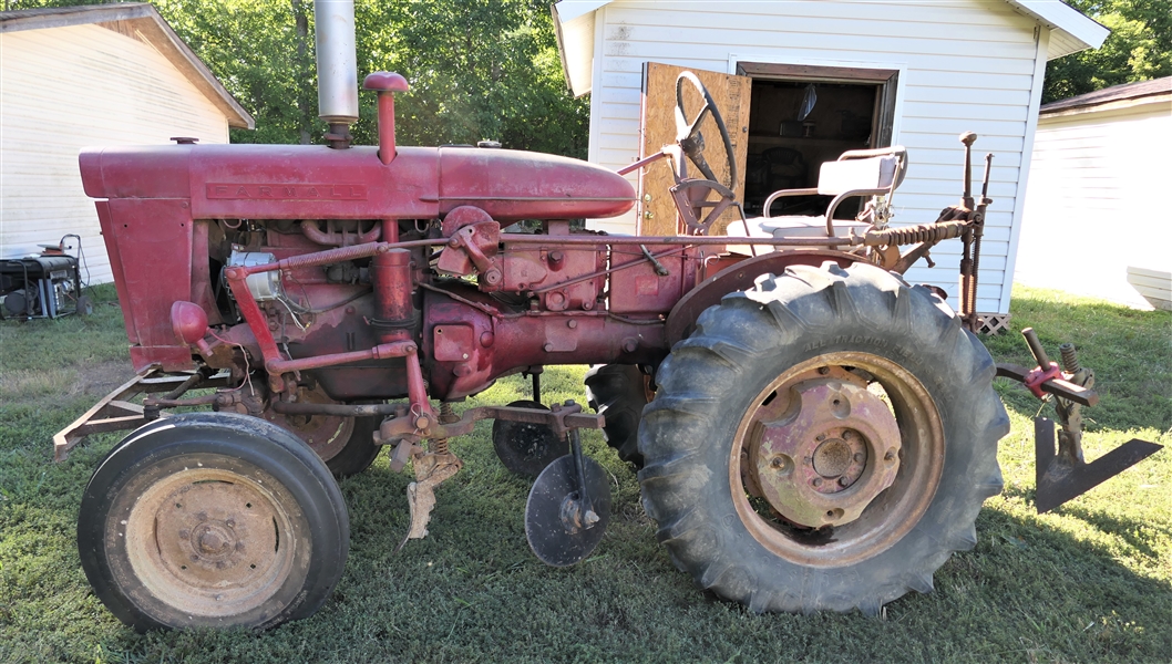 Farmall 140 Tractor with Double Bottom Plow and Other Plow - Runs Well 