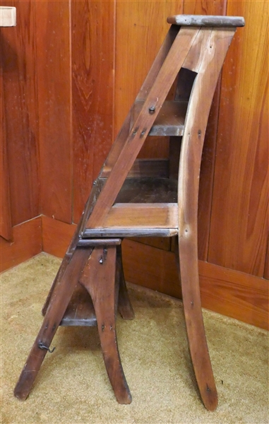 Folding Library Chair / Steps - Chair Measures 35" tall Steps 35" Tall 