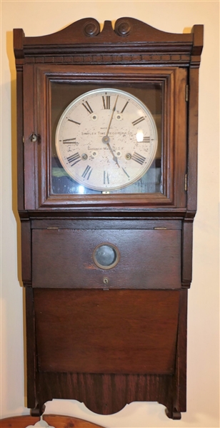 "Simplex Time Recorder Co" Time Clock - Gardner Mass USA - Measures 36" long 15" by 6 1/2"