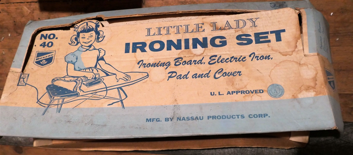 Little Lady Ironing Set - Ironing Board, Electric Iron, Pad and Cover - All in Original Box