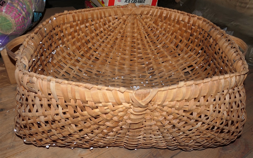 Huge Oak Split Basket Measures 30" Handle to Handle 22" Across