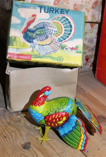 Mechanical Turkey Made in Japan - A Elare Product - With Original Box - Some Tears to Box