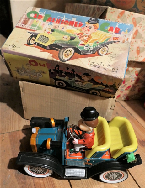 TN Old Fashioned Car Battery Operated Mystery Action Toy - Made in Japan - Original Vintage Toy in Original Box 