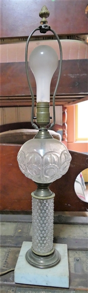 Banquet Lamp with Marble Base - Measures 25 1/2" to Top of Acorn Finial 