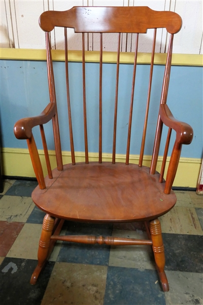 Solid Maple Boston Rocker - Measures 40" tall 23" by 18 1/2"