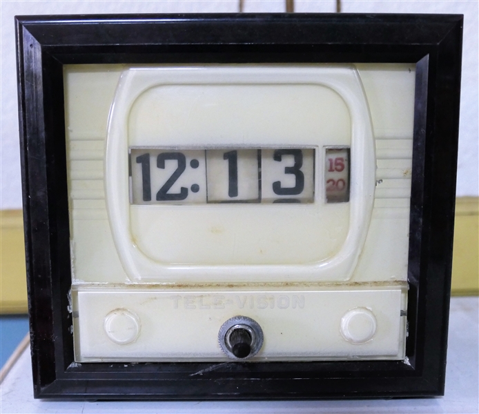 Tele-vision TV Model Digital Clock - Bakelite Case - Measures 5" tall 5 1/2" by 3 1/4"
