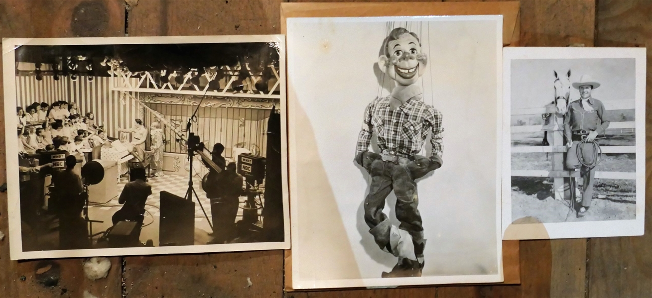 Promotional Photographs, Autographs, and Note From Howdy Doody and Note from Whip Wilson - Signatures on Reverse of the Photos