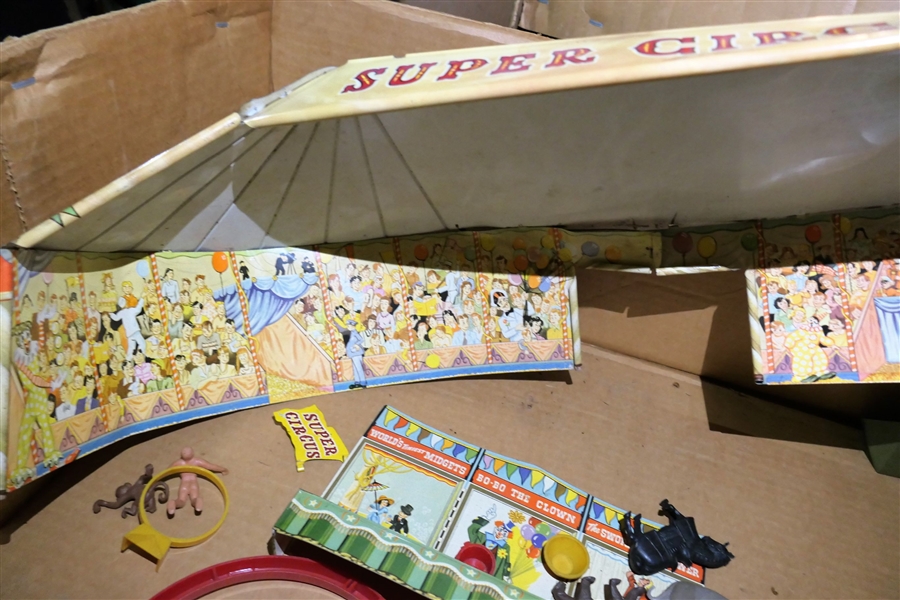 Tin Litho Super Circus with Accessories