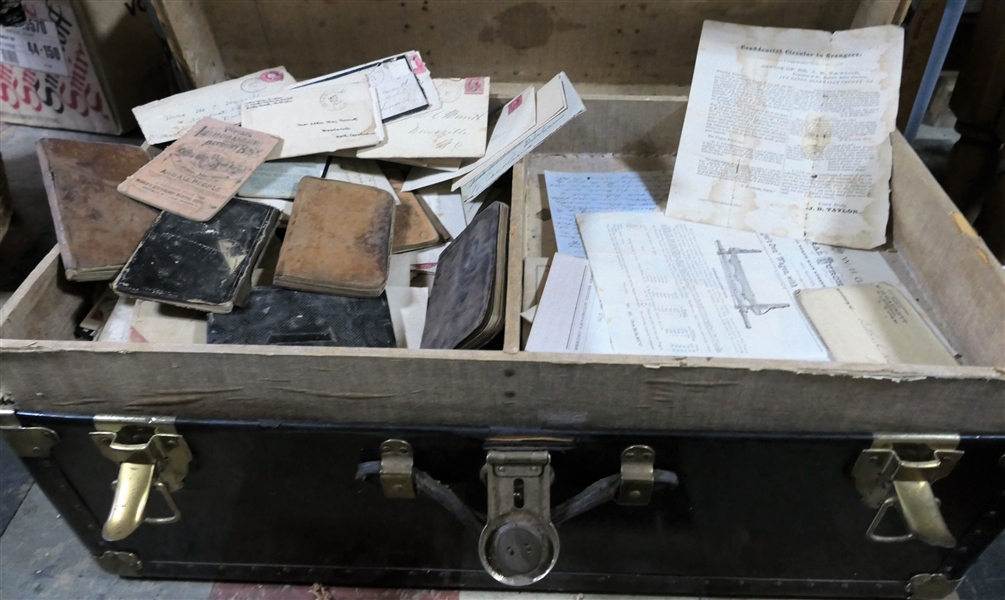 Trunk Full of Important 1800s Documents, Letters, Receipts and Information Regarding Tobacco, Fertilizer, Farming, Warehouse Information and Much More From the Merritt Family / Dr. Merritt in the...