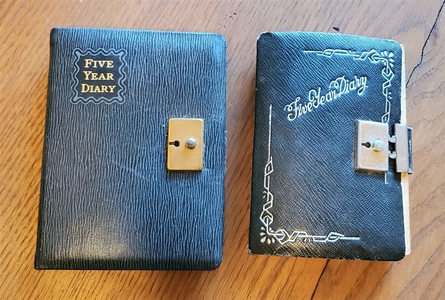 2 "Five Year Diary" Diaries Belonging to Mary "Lib" Merritt (Winstead) - 1936, 37, 38 in One and 1940 /41 in Other 