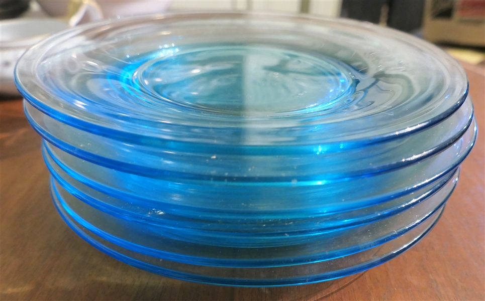 Lot of Blue Glass Salad Plates