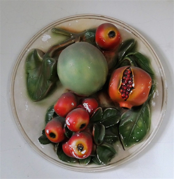 Chalkware Plaque with Large Fruit