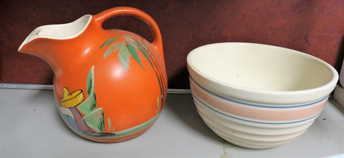 Stone Mixing Bowl and Siesta Scene Pitcher