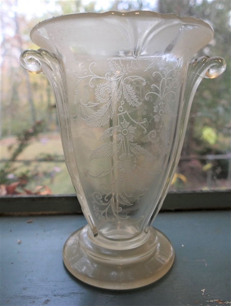 Elegant Glass Footed Vase
