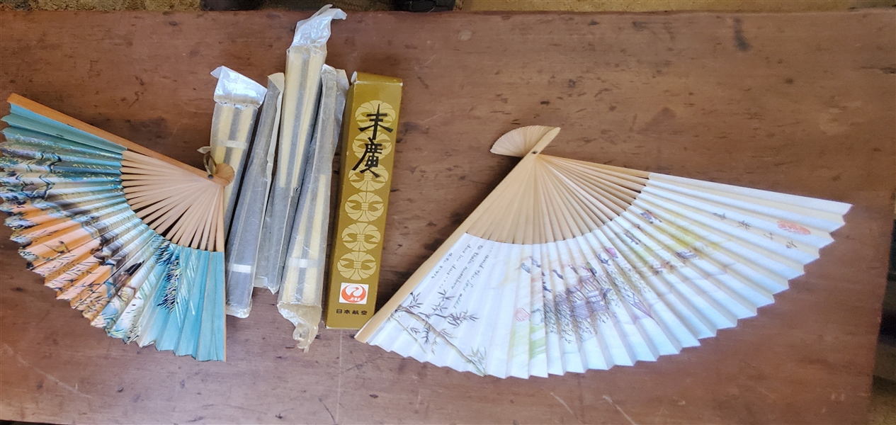 Collection of Vintage Asian Fans 