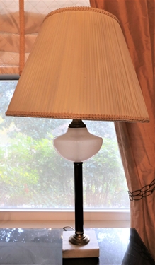 Marble Base Table Lamp - Measures 28" tall 