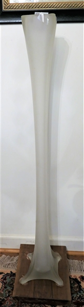 Large Art Glass Floor Vase - One Bottom Tip is Broken - 44 1/2" Tall 