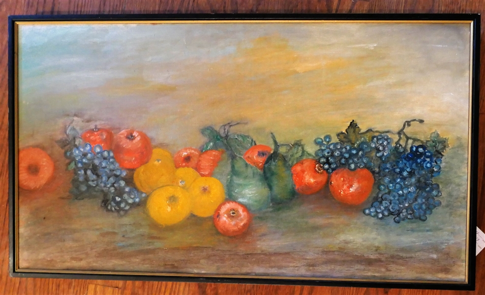 Fruit Still Life Painting on Canvas - Framed - Frame Measures 16 1/2" by 29 1/4"