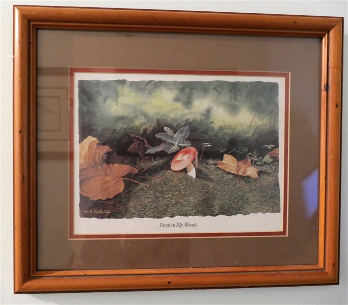 "Deep in My Woods" Print by Bob Timberlake - Framed and Double Matted - Frame Measures 13 3/4" by 16 1/4"
