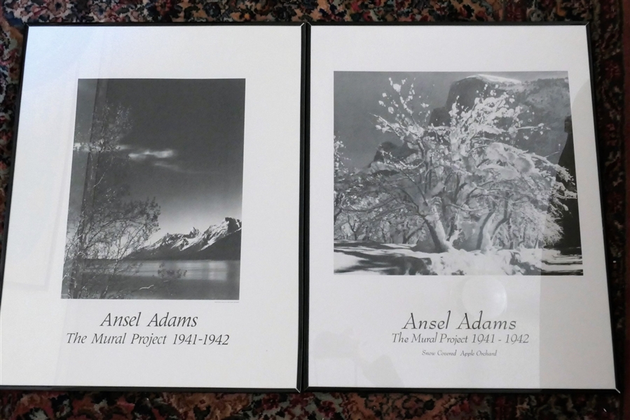 2 Framed Ansel Adams Posters - Each Measures 28" by 22"