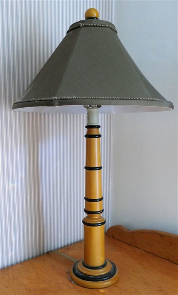 Modern Wood Table Lamp - Measures 18" to Bulb