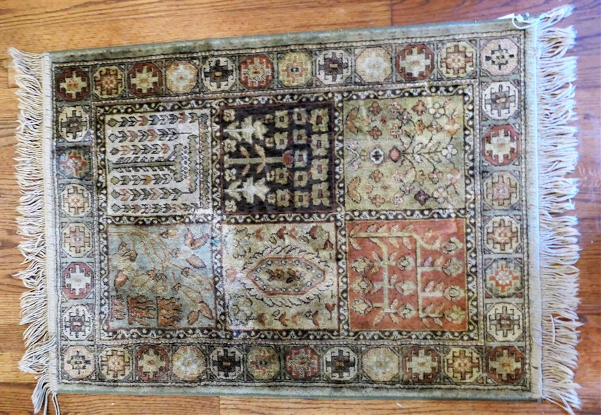Small Silk Oriental Rug - Measures 35 1/2" by 26"