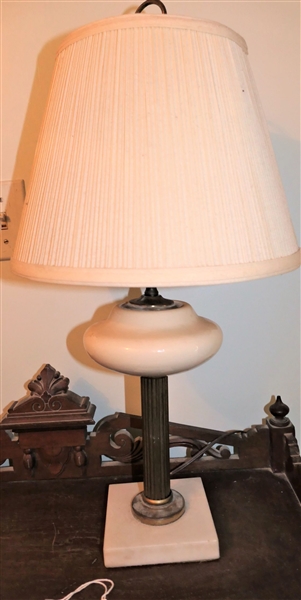 Marble Base Table Lamp Measures 14" To Bulb