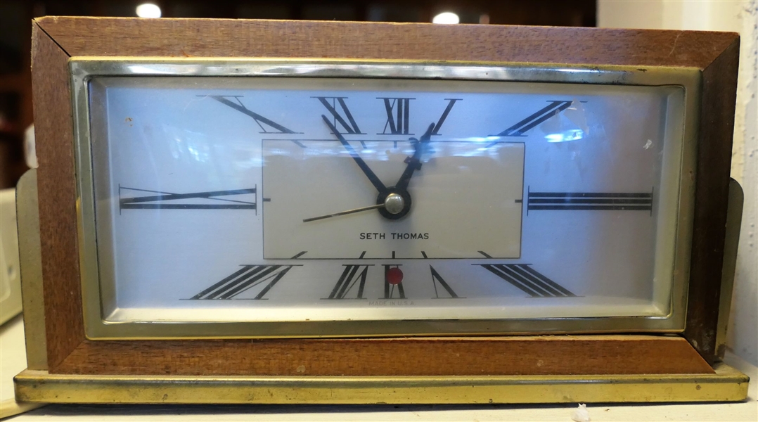 Art Deco Seth Thomas Electric Clock - Measures 4 1/4" tall 8 1/2" by 2 3/4"