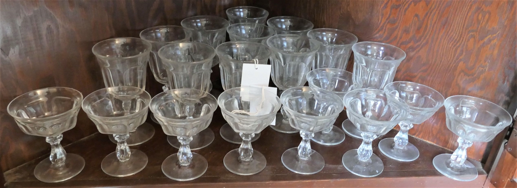 20 Pieces of Heisey Glassware including 6 3/4" Goblets and 4 1/2" Coupes