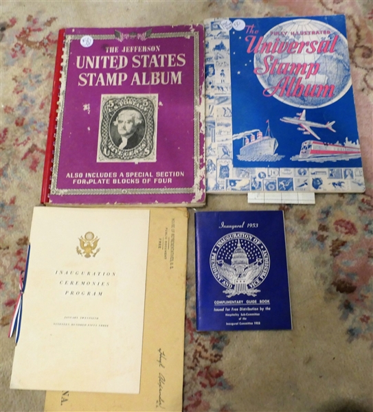 1953 Presidential Inauguration Programs and Stamp Albums with Stamps - Attached and Loose