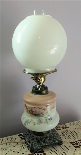 Lamp with Hand Painted Farm Scene - Measures 18" Tall 