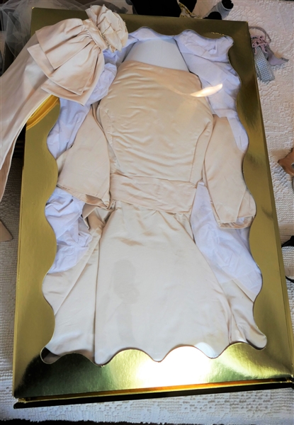 Vintage Wedding Dress with Veil in Heirloom Box 