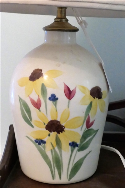 Flower Decorated Table Lamp Measuring  17" Tall 