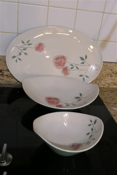 3 Pieces of Iroquois Informal China - 15" Platter, 10 1/2" and 7" Bowls