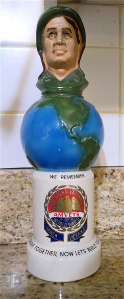 American Veterans of WWII, Korea, and Vietnam Decanter  - Measures 13 1/2" Tall  It is Empty