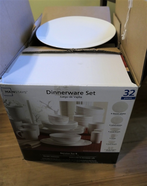 6 Place Setting of White Mainstays China in Original Box