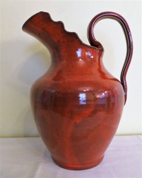 Chrome Red N. Cole North Carolina Pottery Pitcher with Poem on Bottom - Pitcher Measures 9 1/2" Tall