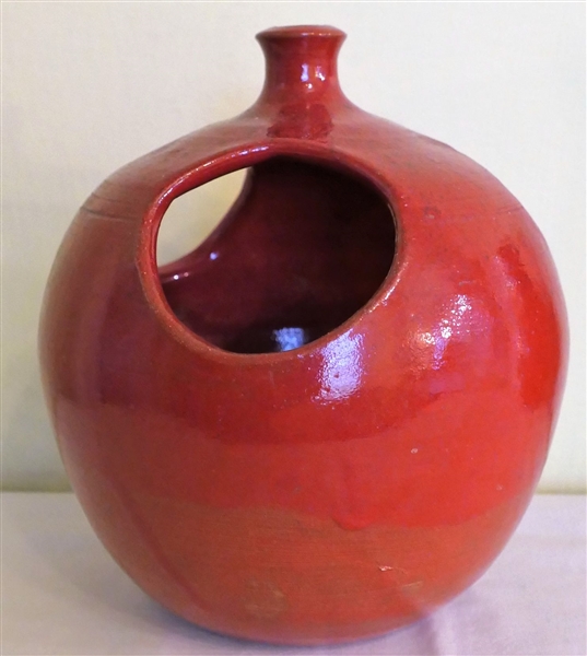 E.R. Kanerly Chrome Red Vase Measuring 6" Tall 