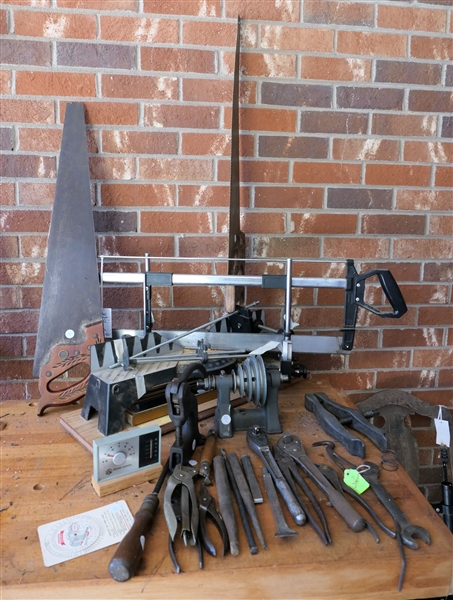 2 Diston Hand Saw, Miter Saw, and Misc. Tools 