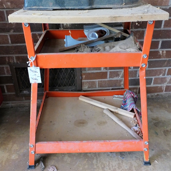 Orange Work Table - Measures 28" tall 20" by 18"