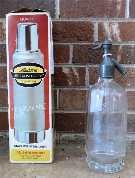 Stanley Thermos in Original Box and Wadsworth and Company Ltd.  Glass Seltzer Bottle